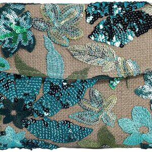 Women's Floral Embroidery Sequin Evening Beaded Clutch Bags Party Purses